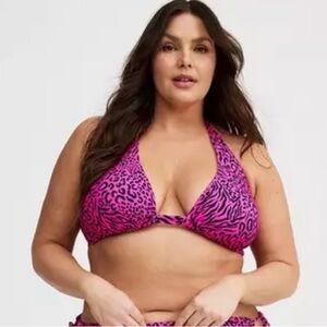 Torrid Vibrant Pink Animal Print Bikini Top